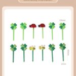 Clover & Ladybug Lunchbox Picks – 12 pcs Cute Fruit Forks for Kids