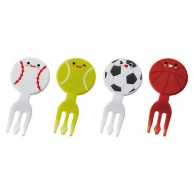 Sports Ball Lunchbox Forks – 8 pcs Kids Fruit & Snack Picks