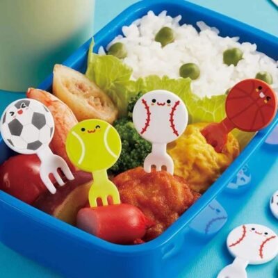 Sports Ball Lunchbox Forks – 8 pcs Kids Fruit & Snack Picks