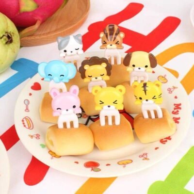Animal Lunchbox Forks – 8 pcs Cute Kids Fruit & Snack Picks