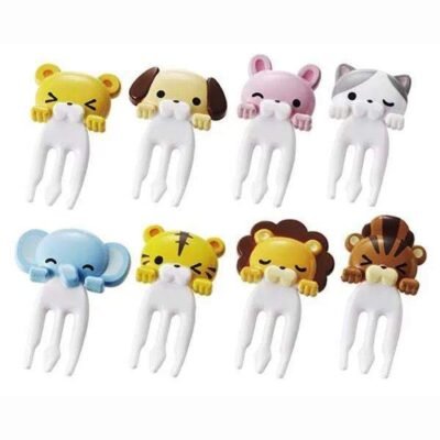 Animal Lunchbox Forks – 8 pcs Cute Kids Fruit & Snack Picks
