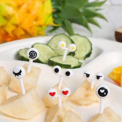 Cute Eyes Lunchbox Picks – 10 pcs BPA-Free Bento Food Picks