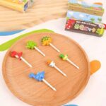 Dinosaur Food Picks for Kids Lunchbox & School Meals (6 pcs)