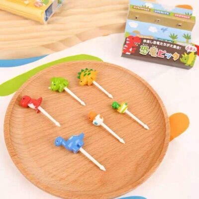 Dinosaur Food Picks for Kids Lunchbox & School Meals (6 pcs)
