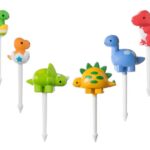 Dinosaur Food Picks for Kids Lunchbox & School Meals (6 pcs)