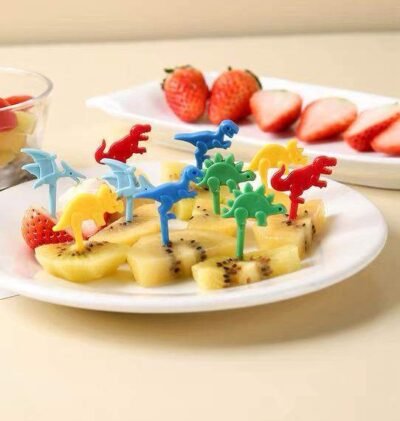 Dinosaur Food Picks Set for Kids Lunchbox & School Snacks (10 pcs)
