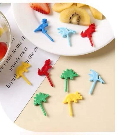 Dinosaur Food Picks Set for Kids Lunchbox & School Snacks (10 pcs)