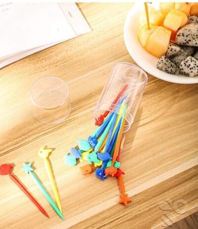20 pcs Long Fruit Picks Set for Kids Lunchbox & Party Snacks