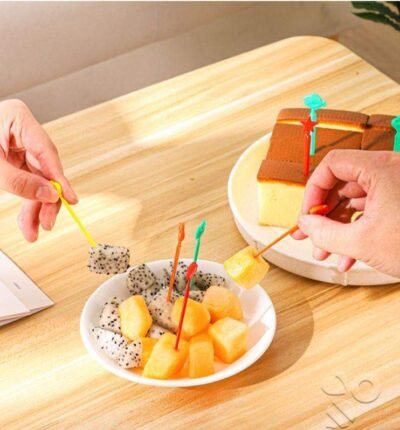 20 pcs Long Fruit Picks Set for Kids Lunchbox & Party Snacks