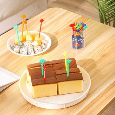20 pcs Long Fruit Picks Set for Kids Lunchbox & Party Snacks