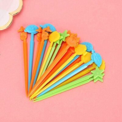 20 pcs Long Fruit Picks Set for Kids Lunchbox & Party Snacks