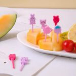 Kids Lunchbox Party Picks – Cute Pink Bunny & Cat Designs (10 pcs)