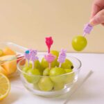 Kids Lunchbox Party Picks – Cute Pink Bunny & Cat Designs (10 pcs)