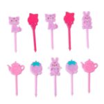 Kids Lunchbox Party Picks – Cute Pink Bunny & Cat Designs (10 pcs)