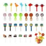 Mixed Designs Lunchbox Picks – (30 pcs) Reusable Food Picks for Kids Bento
