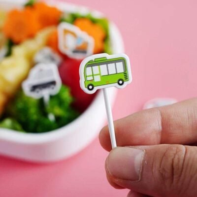Mixed Designs Lunchbox Picks – (30 pcs) Reusable Food Picks for Kids Bento