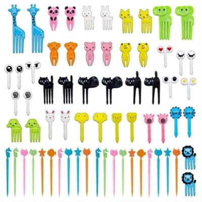 Lunchbox Picks Variety Set – 60 pcs Cute Animal & Fun Shapes, Reusable Food Picks