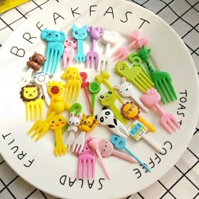 Lunchbox Picks 60 pcs – Colorful Animal & Fun Character Food Picks for Kids Bento