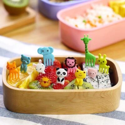 Lunchbox Picks 60 pcs – Colorful Animal & Fun Character Food Picks for Kids Bento