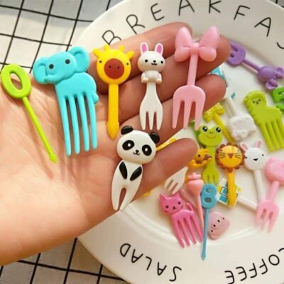 Lunchbox Picks 60 pcs – Colorful Animal & Fun Character Food Picks for Kids Bento