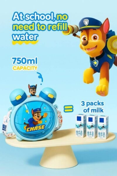 Paw Patrol Chase 2-in-1 Kids Water Bottle – 750ml | BPA Free