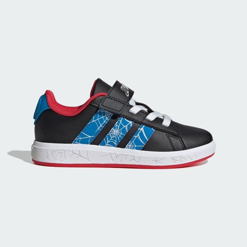adidas Marvel Spider-Man Grand Court Shoes Kids Core Black / Bright Blue / Pure Ruby