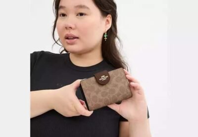 Medium Corner Zip Wallet In Signature Canvas