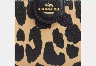 Medium Corner Zip Wallet With Leopard Print