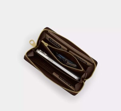 Long Zip Around Wallet In Sketch Signature Canvas