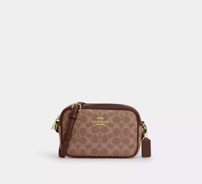 Coach Mini Jamie Camera Bag In Signature Canvas Gold/Tan/Brown