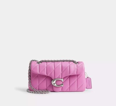 Coach Tabby Shoulder Bag 26 With Pillow Quilting Silver/Fuschia