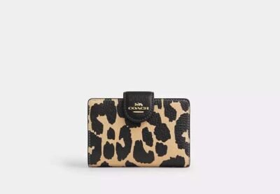Medium Corner Zip Wallet With Leopard Print