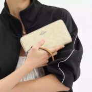 Long Zip Around Wallet In Signature Canvas