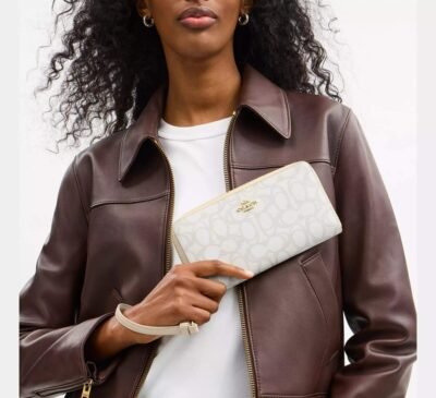 Long Zip Around Wallet In Sketch Signature Canvas