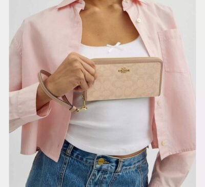 Long Zip Around Wallet With Signature Canvas