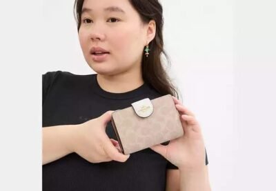 Medium Corner Zip Wallet In Signature Canvas