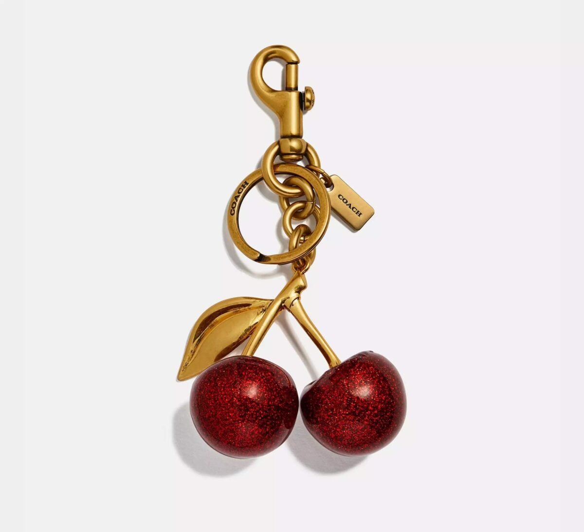 Coach Cherry Bag Charm Brass/Red Apple