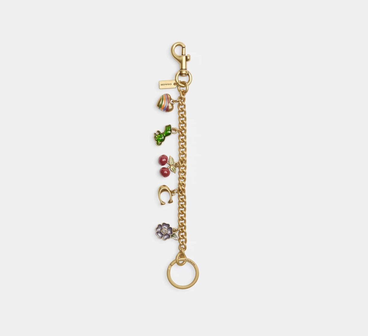 Coach Motif Chain Bag Charm Brass/Multi