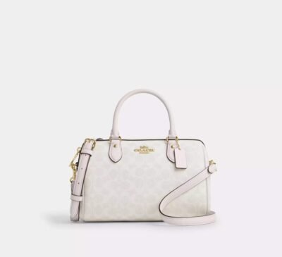 Coach Rowan Satchel Bag In Signature Canvas White/Chalk