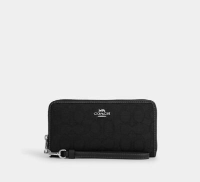 Long Zip Around Wallet In Signature Jacquard