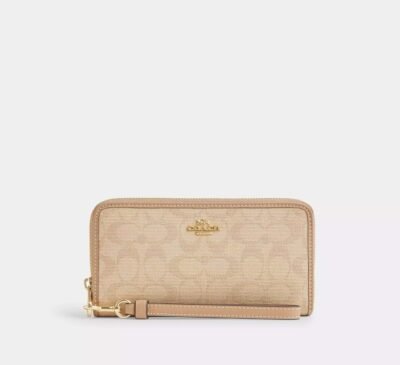 Long Zip Around Wallet With Signature Canvas