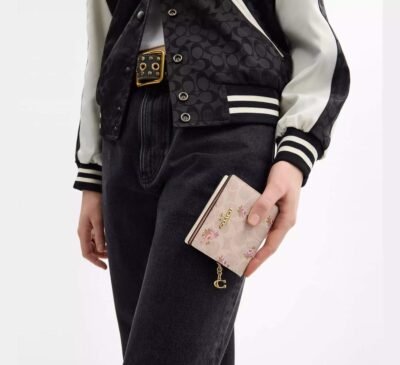 Snap Wallet In Signature Canvas With Floral Print