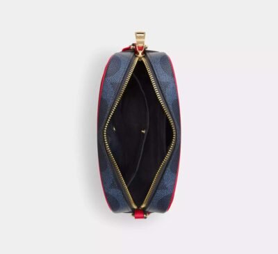 Mini Jamie Camera Bag In Signature Canvas With Varsity Stripe