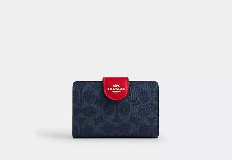 Medium Corner Zip Wallet In Signature Canvas