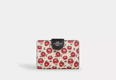 Medium Corner Zip Wallet With Floral Print
