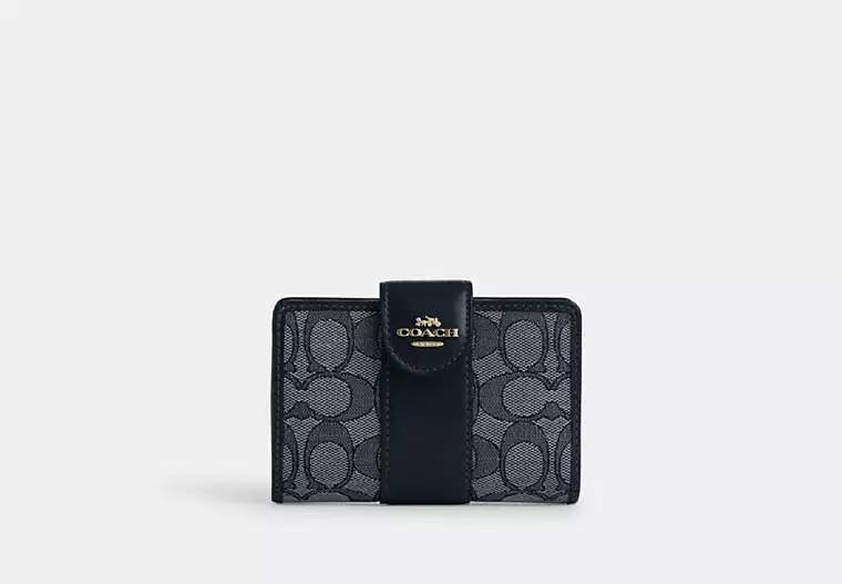 Medium Corner Zip Wallet In Signature Jacquard