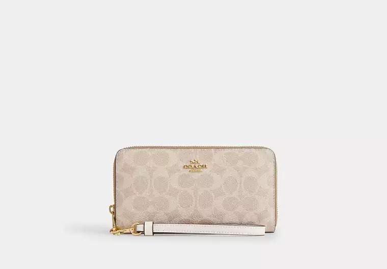 Long Zip Around Wallet In Signature Canvas