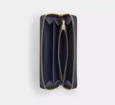 Long Zip Around Wallet In Signature Canvas With Varsity Stripe