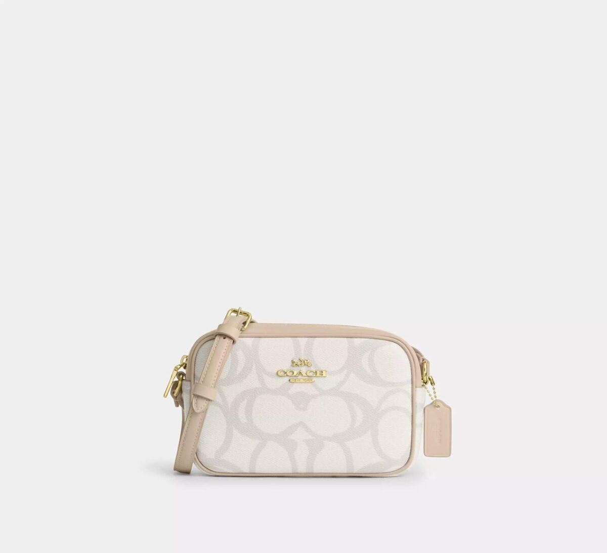 Coach Mini Jamie Camera Bag In Sketch Signature Canvas Gold/Ivory