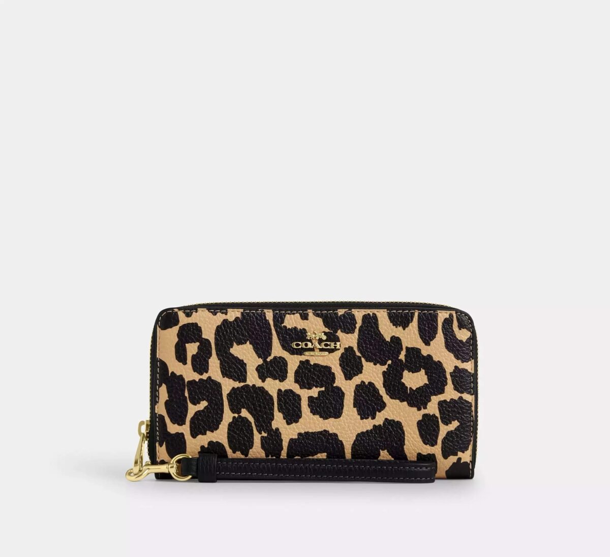 Long Zip Around Wallet With Leopard Print